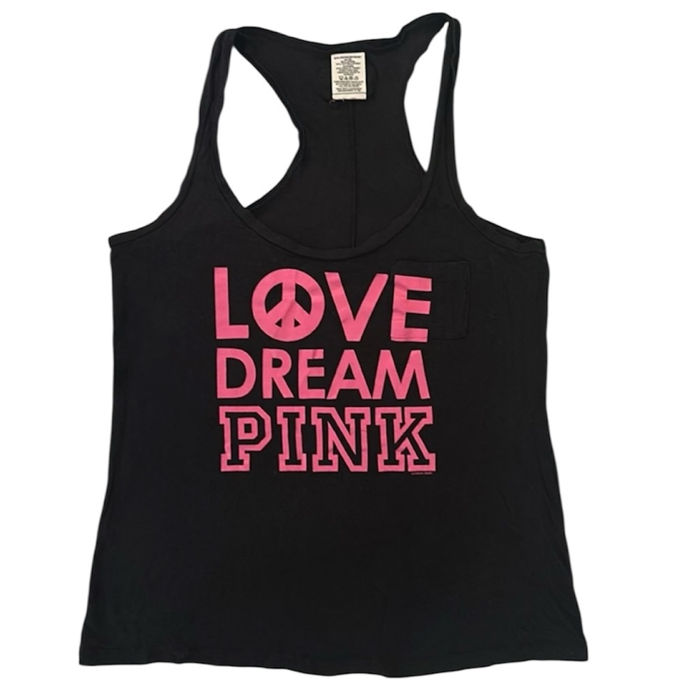 Victoria’s Secret Pink Y2K Tank Top Sz S - Black/Pink